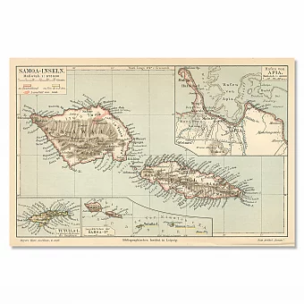 Карта островного государства Самоа - антикварный экземпляр. Дополнительное изображение