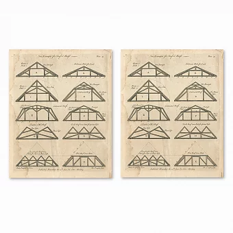 Антикварные гравюры "Крыши". Дополнительное изображение