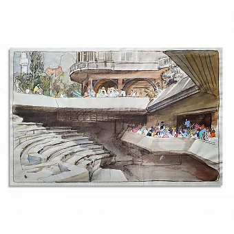 Рисунок в смешанной технике (оригинал) "Пловдив. Болгария". Дополнительное изображение