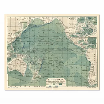 "Тихий океан" - оригинальная антикварная карта. Дополнительное изображение