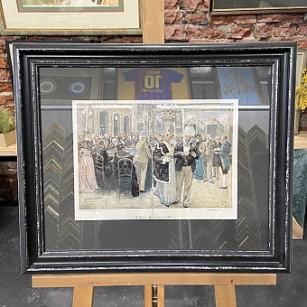 Антикварный эстамп "В казино Монако"