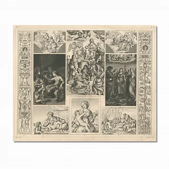 Антикварная гравюра "Высокое Возрождение или Римский классицизм". Дополнительное изображение