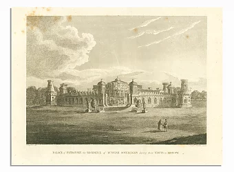 Антикварная гравюра "Петровский дворец в Москве". Дополнительное изображение