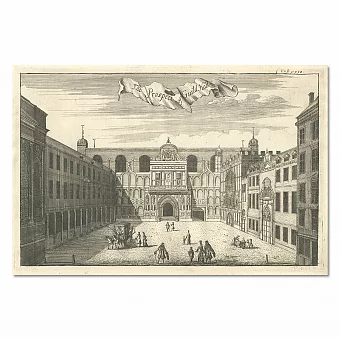 "Гилдхолл. Резиденция лорд-мэра. Лондон" - антикварная гравюра. Дополнительное изображение