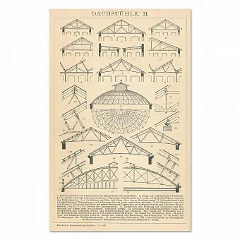 "Строительные фермы" - редкая оригинальная гравюра. Дополнительное изображение