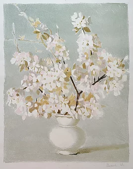 Оригинальная советская литография "Яблоневый цвет". Дополнительное изображение