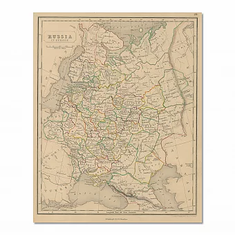 Антикварная карта "Россия в Европе". Дополнительное изображение