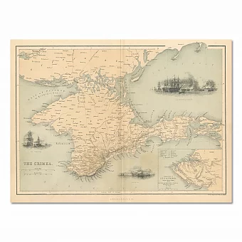 Редкая антикварная карта "Крым". Дополнительное изображение