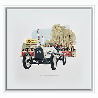 Оригинальный эстамп "Opel - Rennwagen - Baujahr 1913". Дополнительное изображение