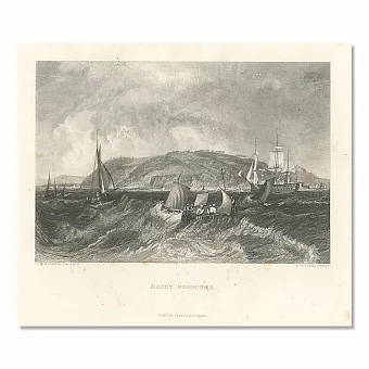 "Вид на Маунт-Эджкомб" - антикварная гравюра. Дополнительное изображение