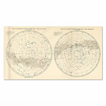Карта звездного неба - редкая антикварная литография. Дополнительное изображение