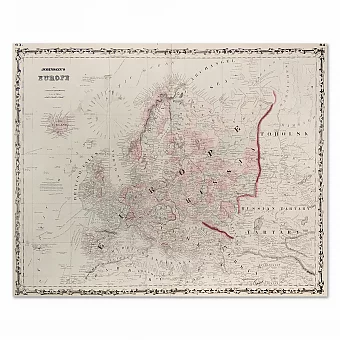 Карта Европы - антикварный экземпляр - вип подарок. Дополнительное изображение