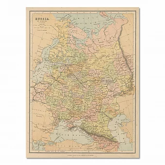 Антикварная карта "Россия в Европе". Дополнительное изображение