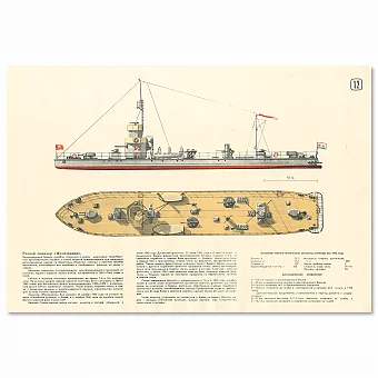 Советский плакат «Бронированный корабль "Железняков"» - оригинал. Дополнительное изображение