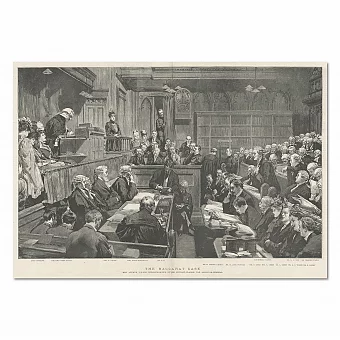 "Судебный процесс" - оригинальная гравюра "The Graphic" - 1891. Дополнительное изображение