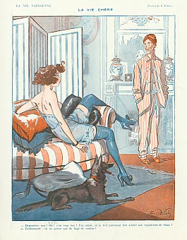 Антикварная страница La Vie Parisienne, "Дороговизна". Дополнительное изображение