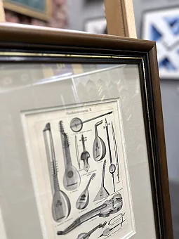 Антикварные гравюры "Музыкальные инструменты". Дополнительное изображение