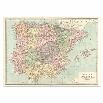 Антикварная карта Испании и Португалии. Дополнительное изображение