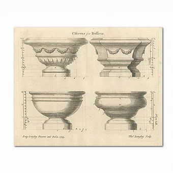 Антикварная гравюра "Декоративные вазоны". Дополнительное изображение