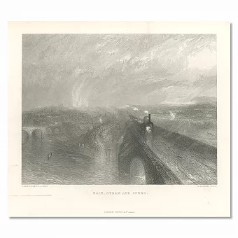 "Дождь, пар и скорость" - антикварная гравюра - вип подарок. Дополнительное изображение