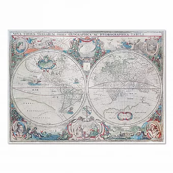 Карта мира - «Новый морской атлас» Питера ван Альфена - экспонат музейного уровня. Дополнительное изображение