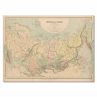 "Россия в Азии. Сибирь" - подлинная антикварная карта. Дополнительное изображение