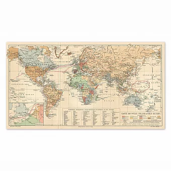 Карта всемирной телеграфной сети - редкий антикварный подарок. Дополнительное изображение