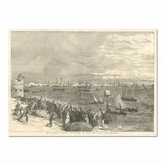 "Ее Величество покидает Портсмут чтобы посетить Балтийский флот" - London News - 1854. Дополнительное изображение