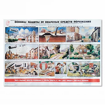 "Основы защиты от обычных средств поражения" - оригинальный плакат. Дополнительное изображение