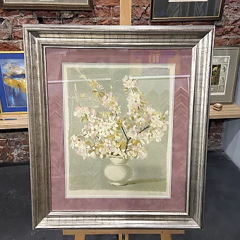 Оригинальная советская литография "Яблоневый цвет"