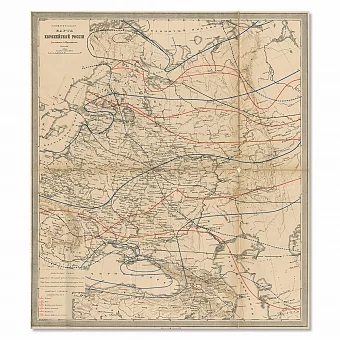 Климатическая карта Европейской России - антикварный оригинал. Дополнительное изображение