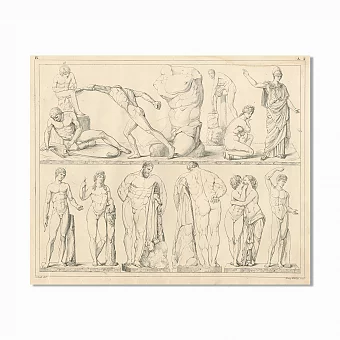 Редкая гравюра "Античная скульптура". Дополнительное изображение