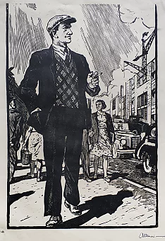 Иллюстрация (оригинальная линогравюра) к поэме Маяковского "Хорошо". Дополнительное изображение