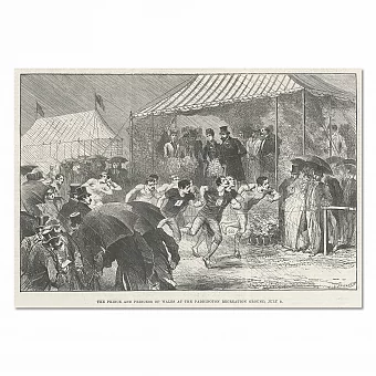 Старинная гравюра "Парк отдыха в Паддингтоне". Дополнительное изображение