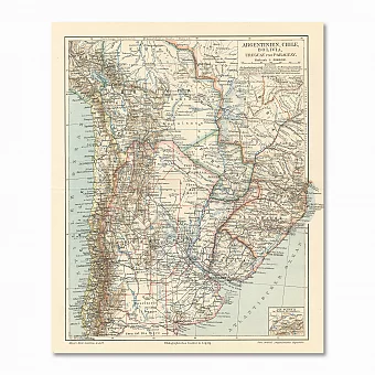 Антикварная Карта Южной Америки: Аргентина и Чили. Дополнительное изображение