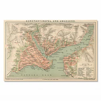 Карта Константинополя и окрестностей - антикварный подарок. Дополнительное изображение