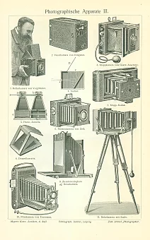 Антикварная гравюра "Фотографические аппараты". Дополнительное изображение