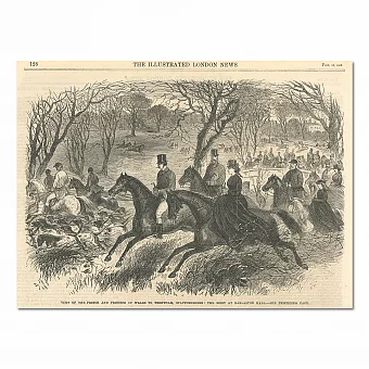 "Визит принца и принцессы Уэльских в Трентам, графство Стаффордшир" - антикварная гравюра. Дополнительное изображение