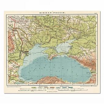 Южная Россия - оригинальная антикварная карта. Дополнительное изображение