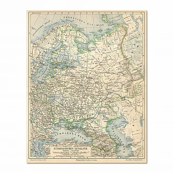 Карта европейской части России - антикварный экземпляр. Дополнительное изображение