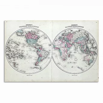 Антикварная карта мира и полушарий. Дополнительное изображение