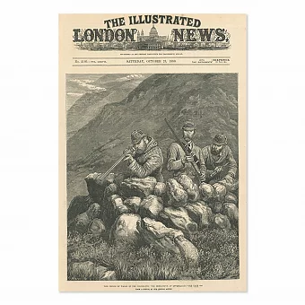 "Принц Уэльский. Охота на оленей" - антикварная гравюра. Дополнительное изображение