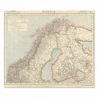 Великое княжество Финляндское и Швеция - антикварная карта. Дополнительное изображение