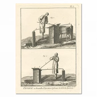 "Стеклодув" - редкая антикварная гравюра. Дополнительное изображение