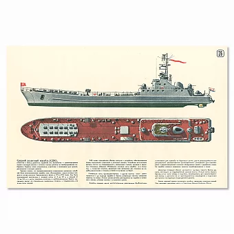 "Средний десантный корабль (СДК)" - советский оригинальный плакат. Дополнительное изображение