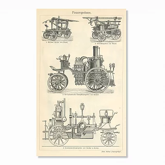 Редкие гравюры "Пожарные машины". Дополнительное изображение