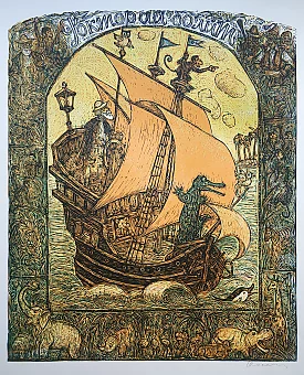 Оригинальная линогравюра "Доктор Айболит". Дополнительное изображение