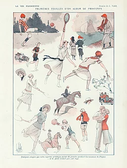 Антикварная страница La Vie Parisienne - Спортивный досуг. Дополнительное изображение