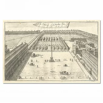 "Юридическое общество Линкольнс-Инн  в Лондоне" - антикварная гравюра. Дополнительное изображение