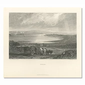 "Залив Пул" - антикварная редкая гравюра. Дополнительное изображение